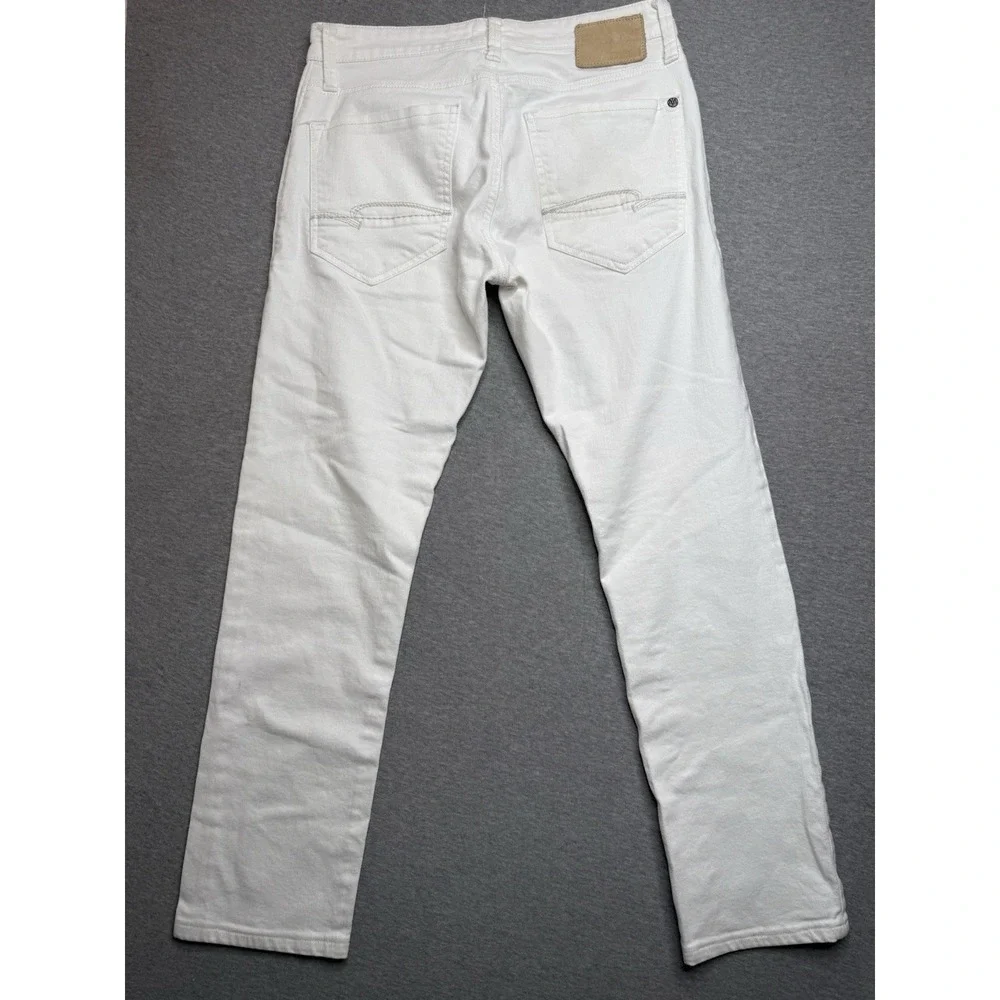 MAVi Jake Slim Leg 5-Pocket Stretch Denim Jeans. White, Men's 30x28